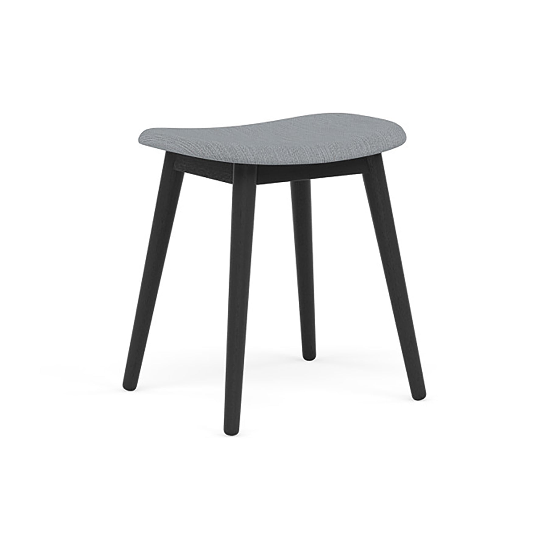 Fiber Stool: Wood Base + Upholstered + Black