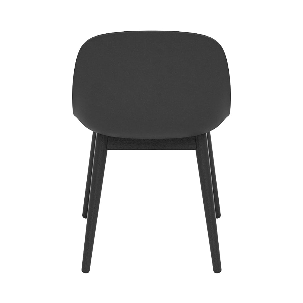 Fiber Side Chair: Wood Base + Recycled Shell + Black