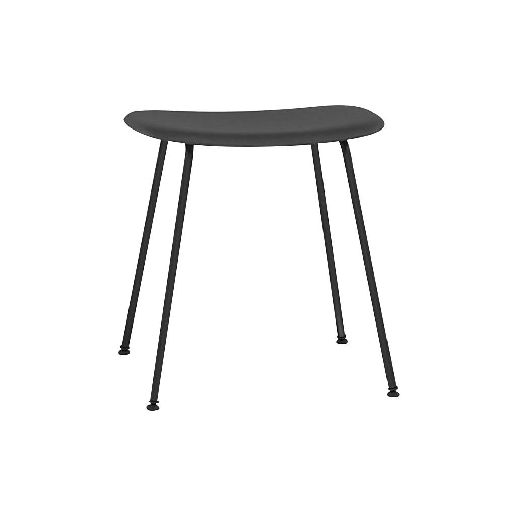 Fiber Stool: Tube Base + Anthracite Black + Black