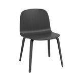 Visu Wide Chair: Wood Base + Black