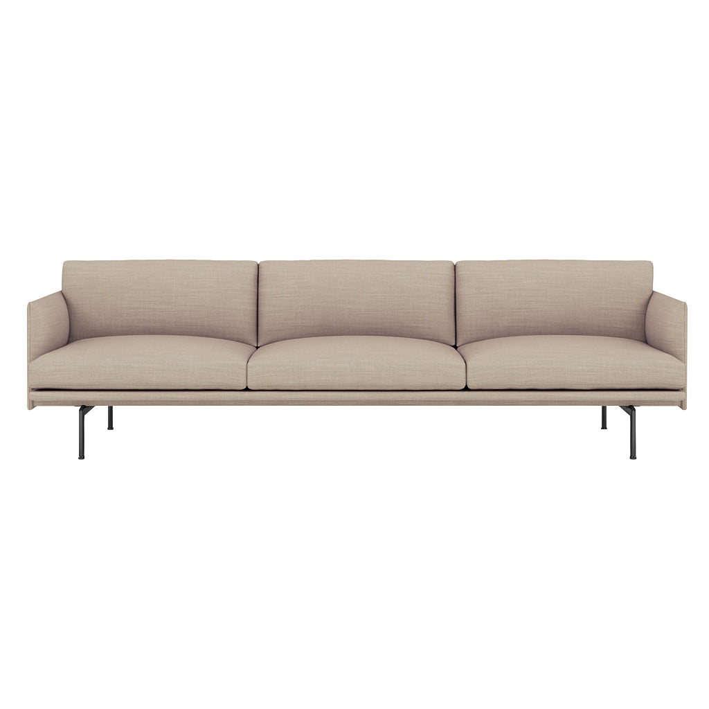 Outline Sofa: 3.5 Seater + Black