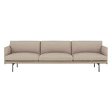 Outline Sofa: 3.5 Seater + Black