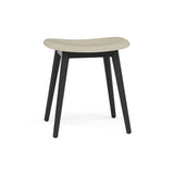 Fiber Stool: Wood Base + Upholstered + Black