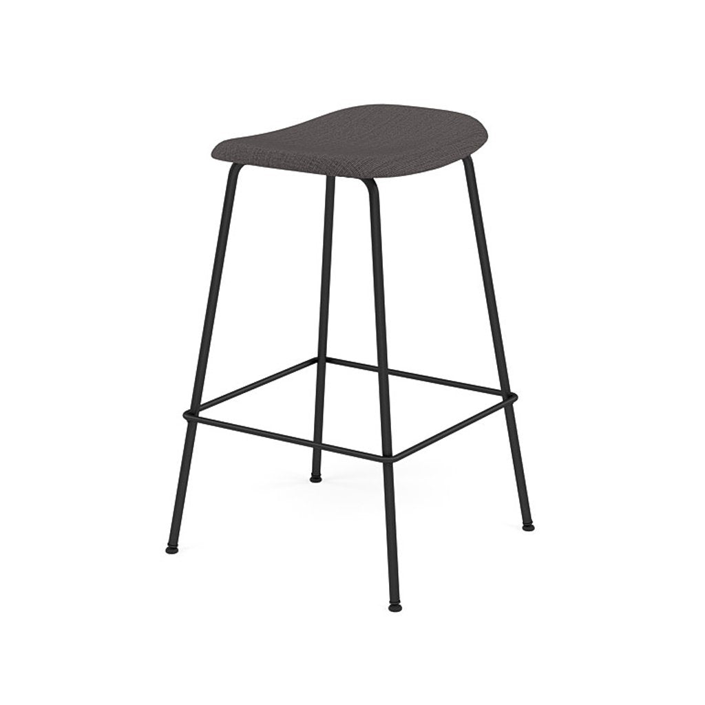 Fiber Bar + Counter Stool: Tube Base + Upholstered + Counter + Anthracite Black