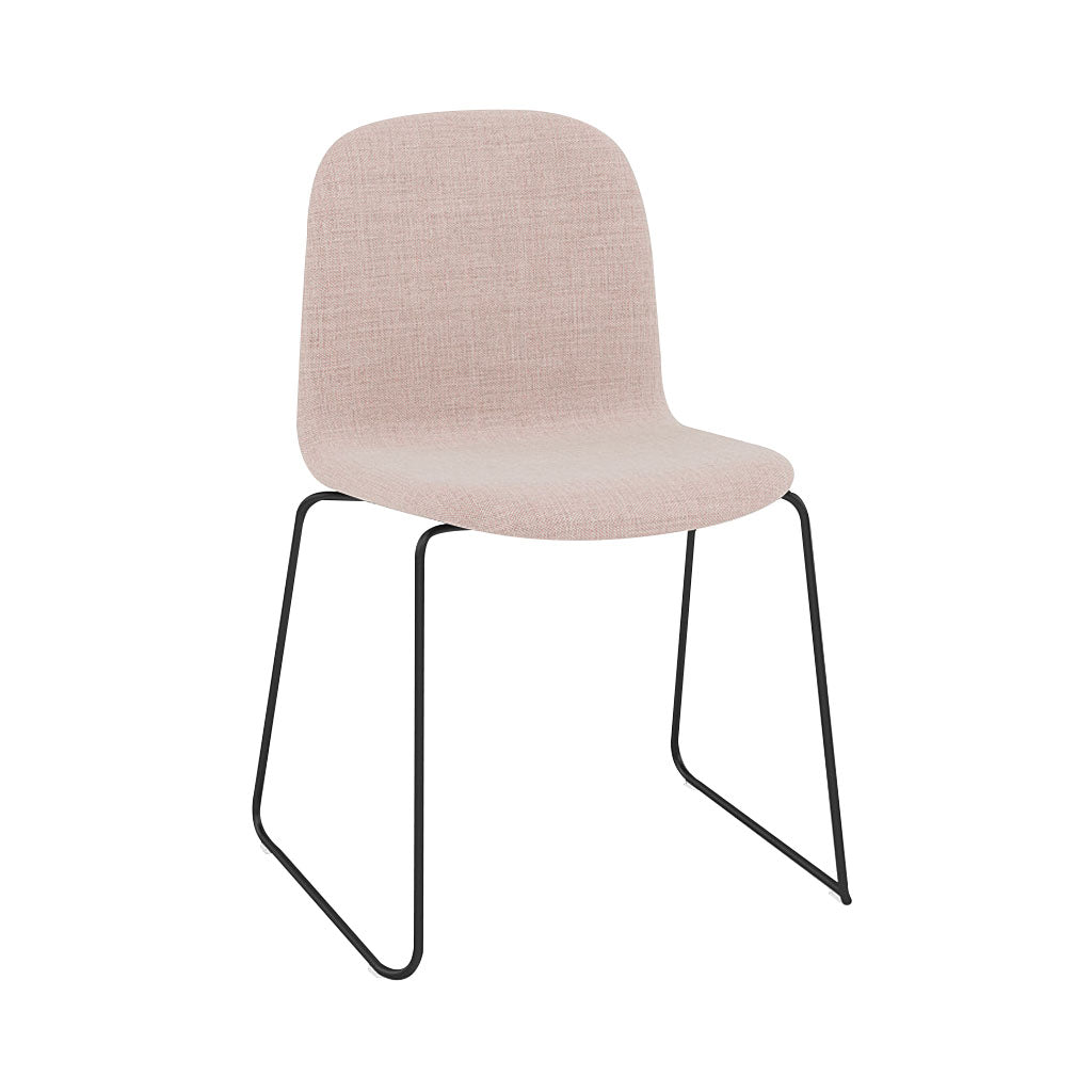 Visu Chair: Sled Base + Upholstered + Black