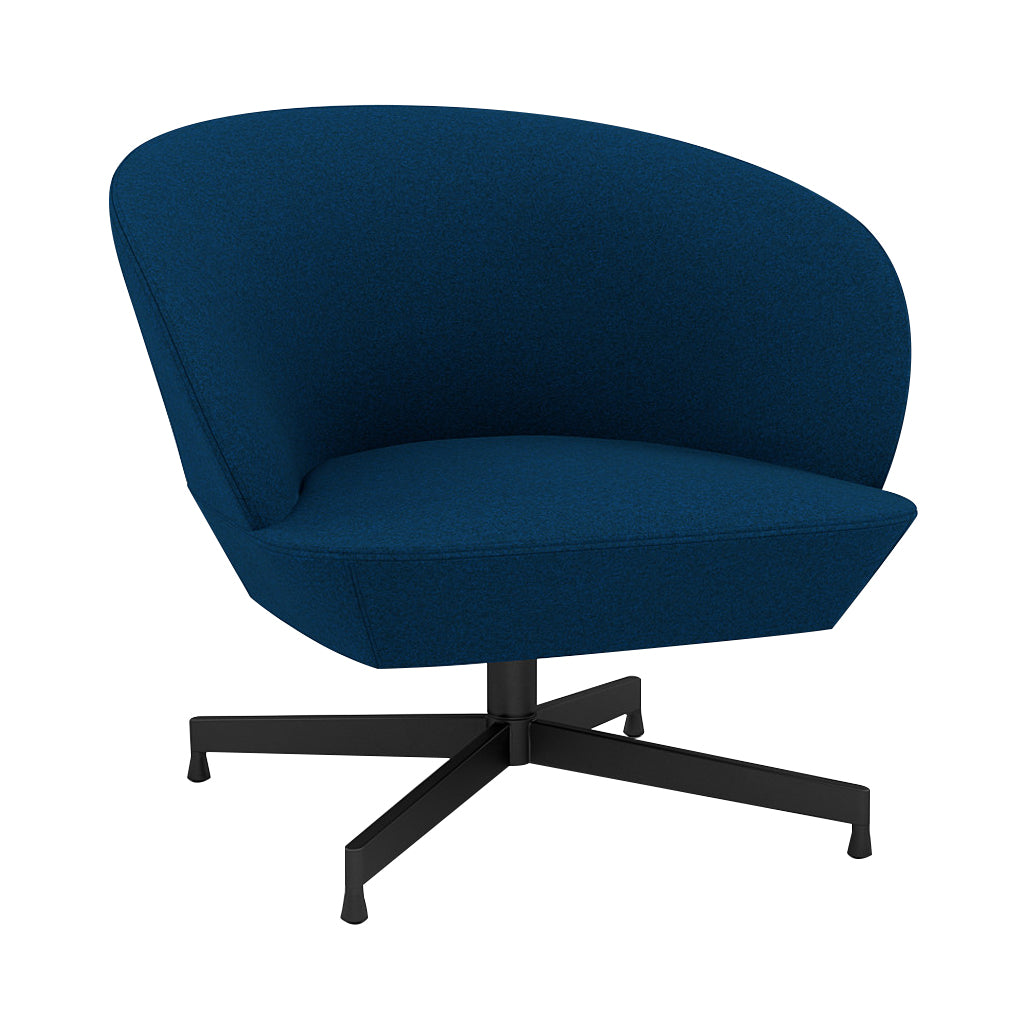 Oslo Lounge Chair: Swivel Base + Black