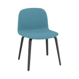 Visu Wide Chair: Wood Base + Upholstered + Black