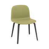 Visu Wide Chair: Wood Base + Upholstered + Black