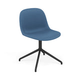 Fiber Side Chair: Swivel Base with Return + Recycled Shell + Upholstered + Anthracite Black