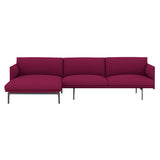 Outline Sofa Chaise Lounge: Left + Black