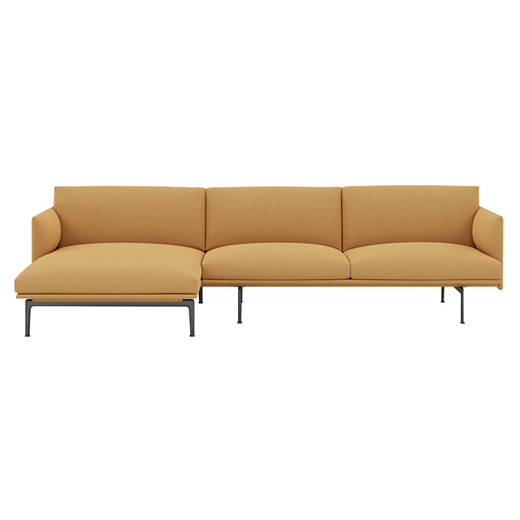 Outline Sofa Chaise Lounge: Left + Black