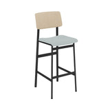 Loft Bar Stool: Upholstered + Black + Oak