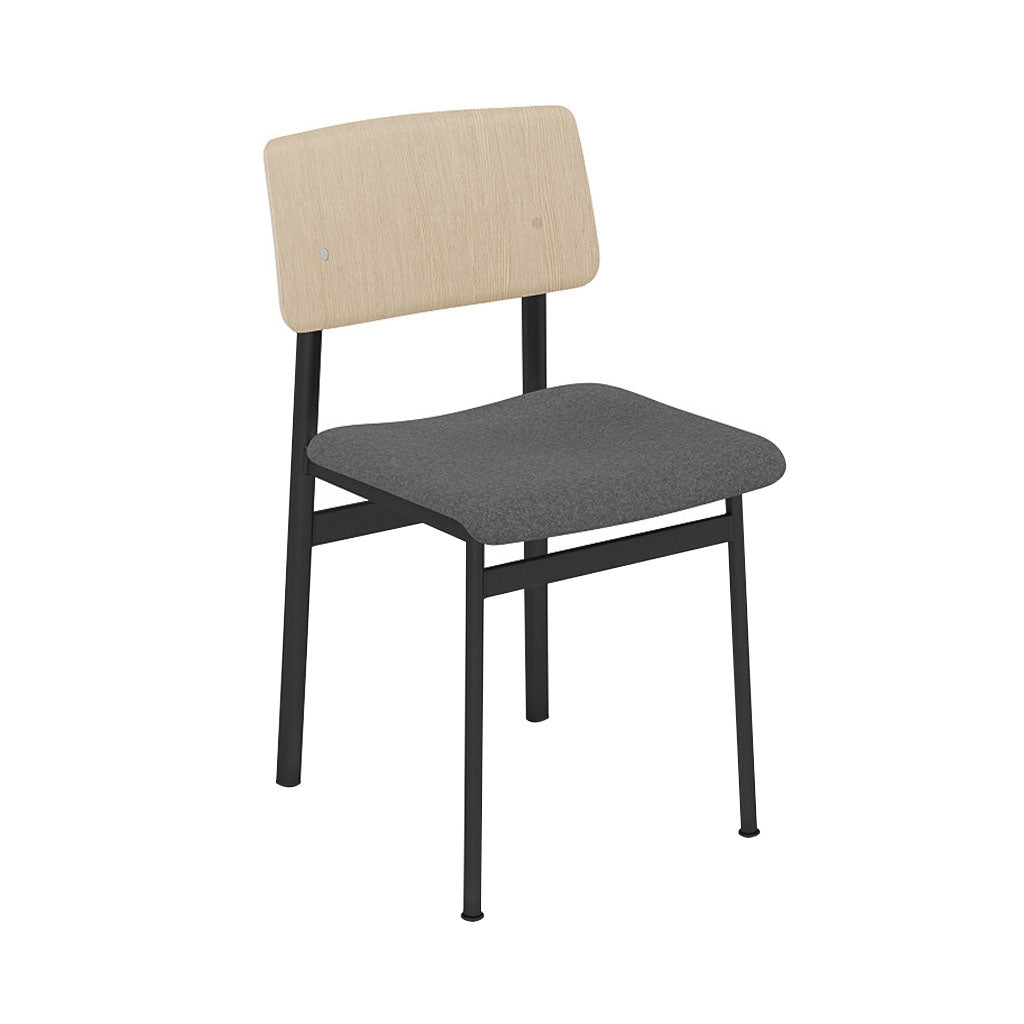 Loft Chair: Upholstered + Black + Oak