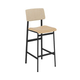 Loft Bar Stool: Upholstered + Black + Oak