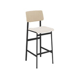 Loft Counter Stool: Upholstered + Black + Oak