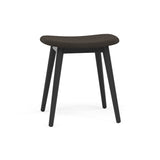 Fiber Stool: Wood Base + Upholstered + Black