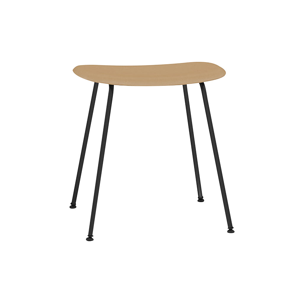 Fiber Stool: Tube Base + Anthracite Black + Ochre