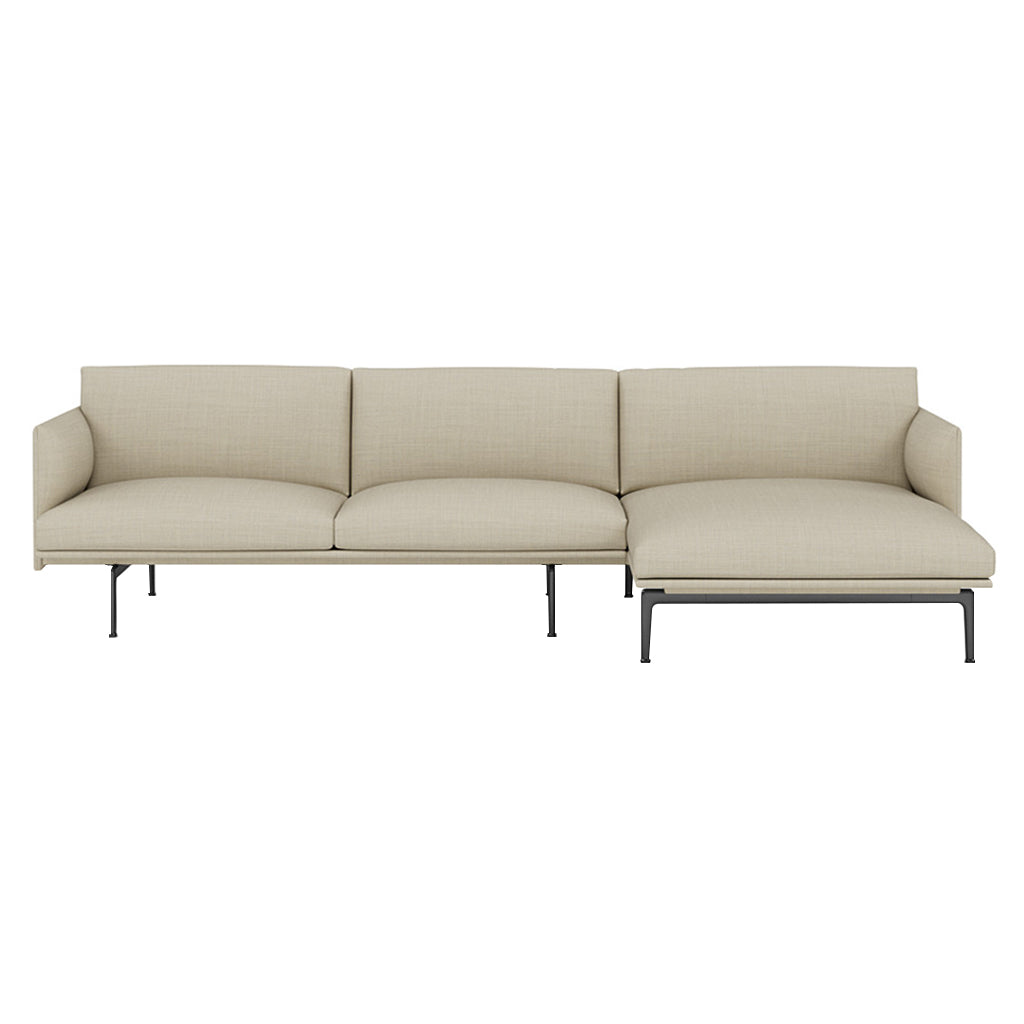 Outline Sofa Chaise Lounge: Right + Black