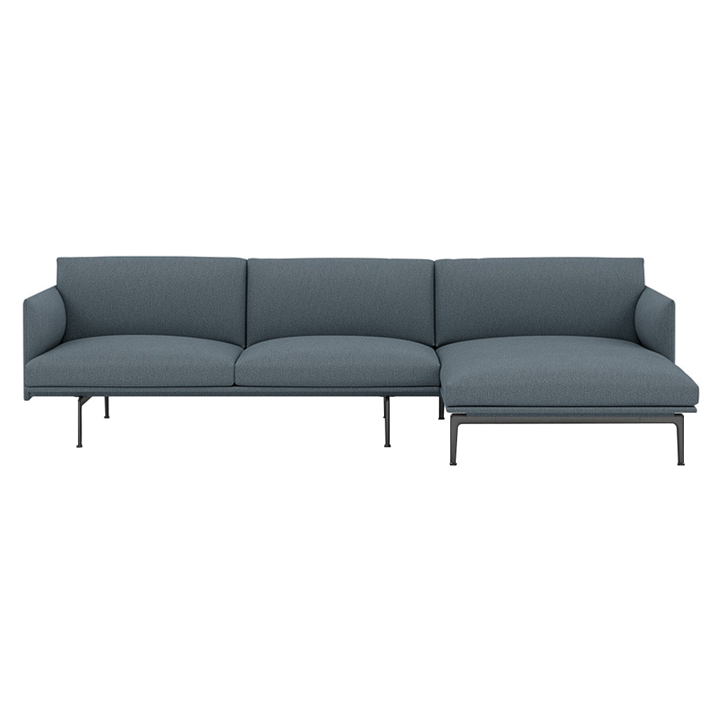 Outline Sofa Chaise Lounge: Right + Black