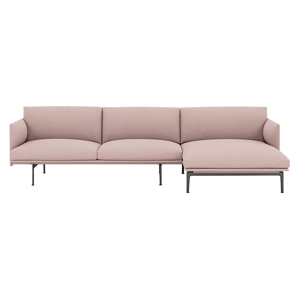 Outline Sofa Chaise Lounge: Right + Black