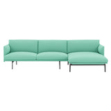 Outline Sofa Chaise Lounge: Right + Black