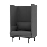 Outline Highback 1-Seater Sofa: Black + Remix 163