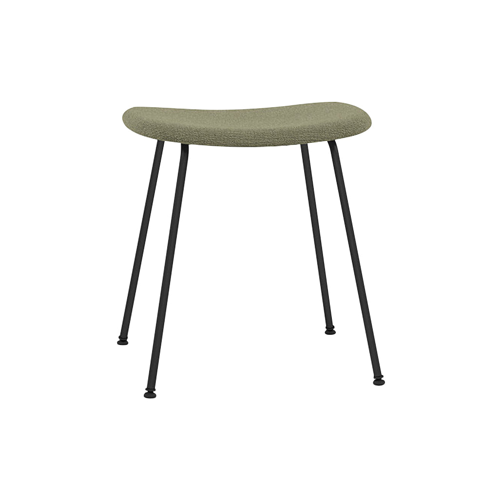 Fiber Stool: Tube Base + Upholstered + Anthracite Black