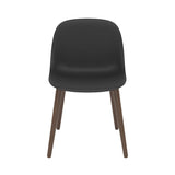 Fiber Side Chair: Wood Base + Recycled Shell + Black + Stained Dark Brown