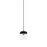 Acorn Pendant: Black + Polished Steel + Black (Plug-in)