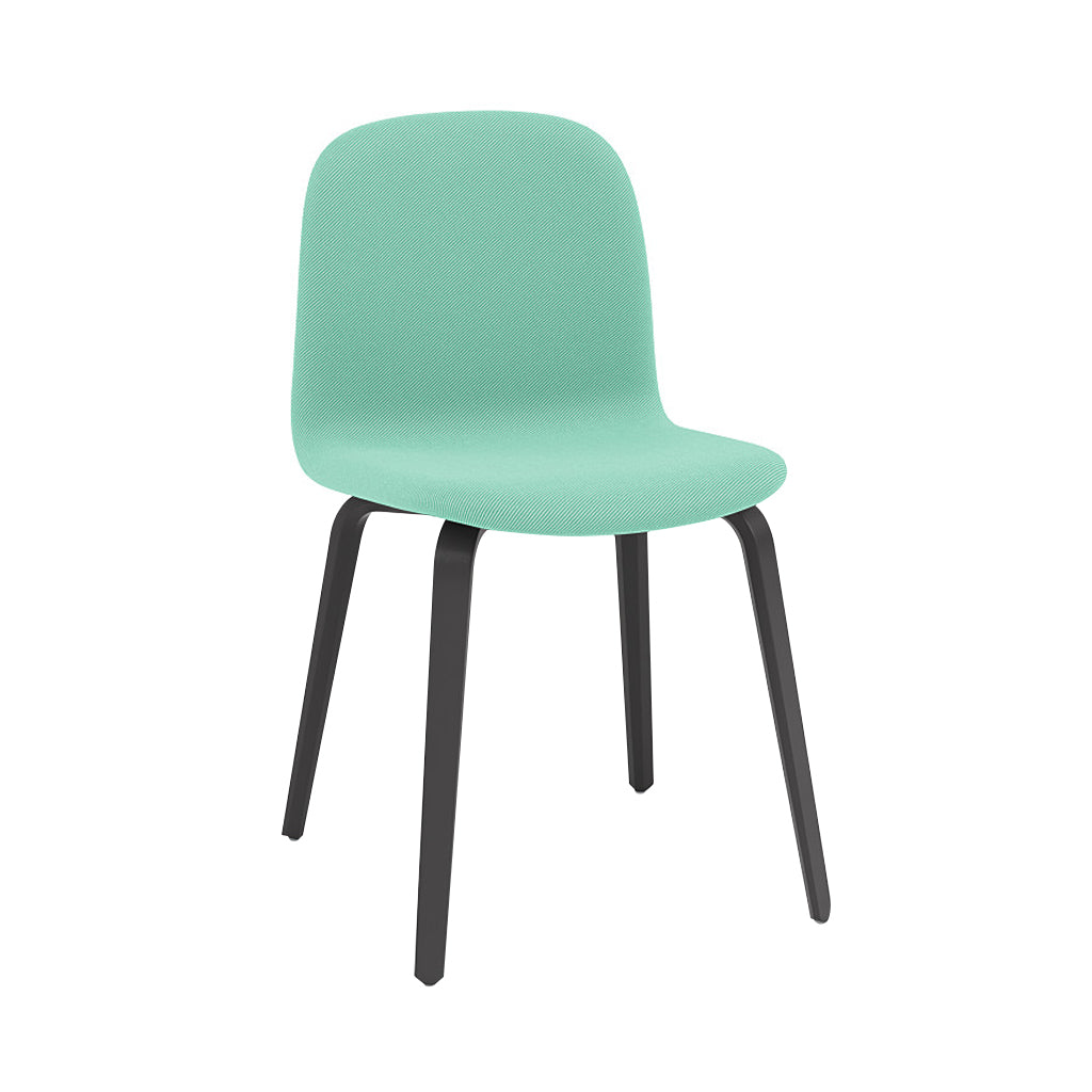 Visu Chair: Wood Base + Upholstered + Black