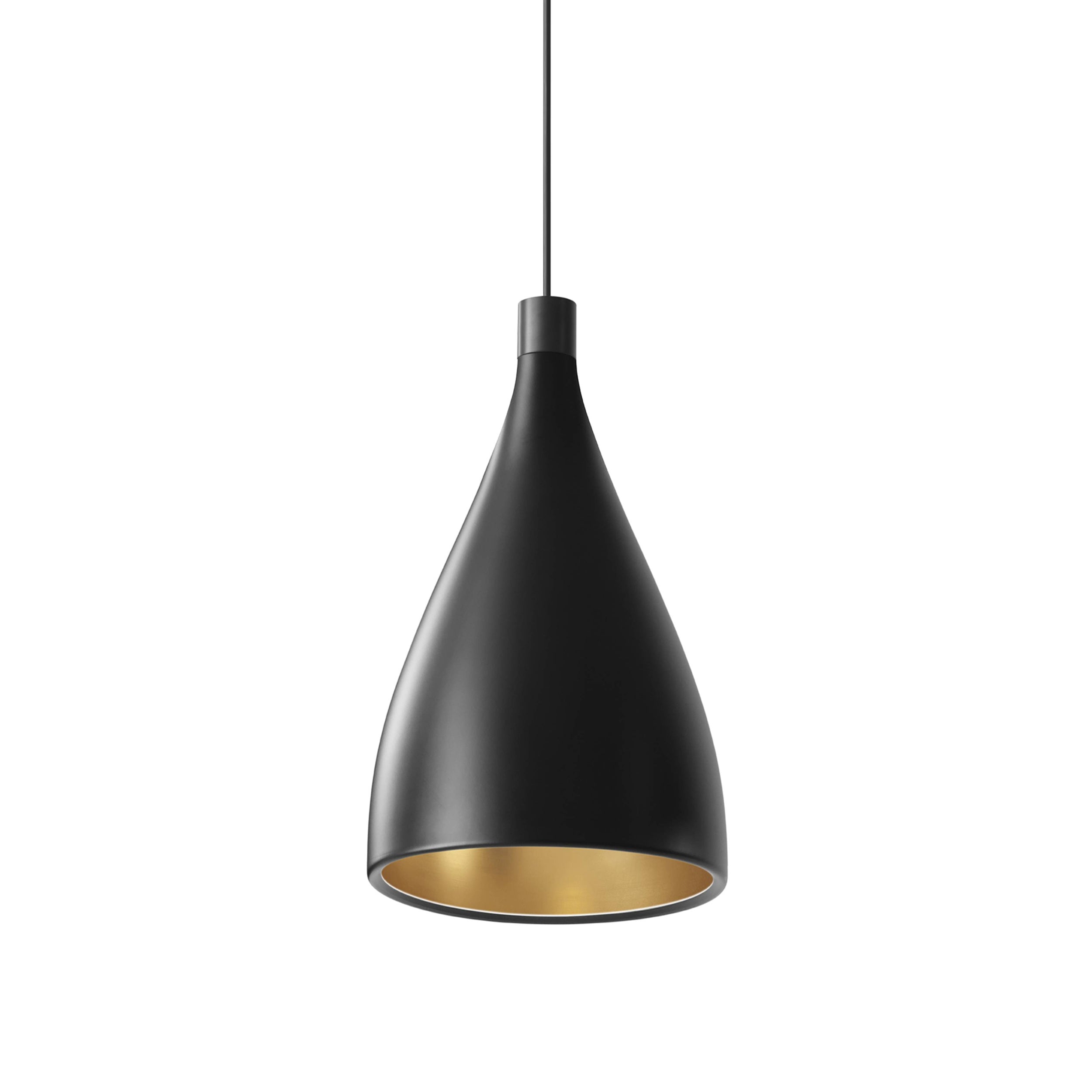 Swell Single Indoor/Outdoor Pendant Light: XL Narrow + Black