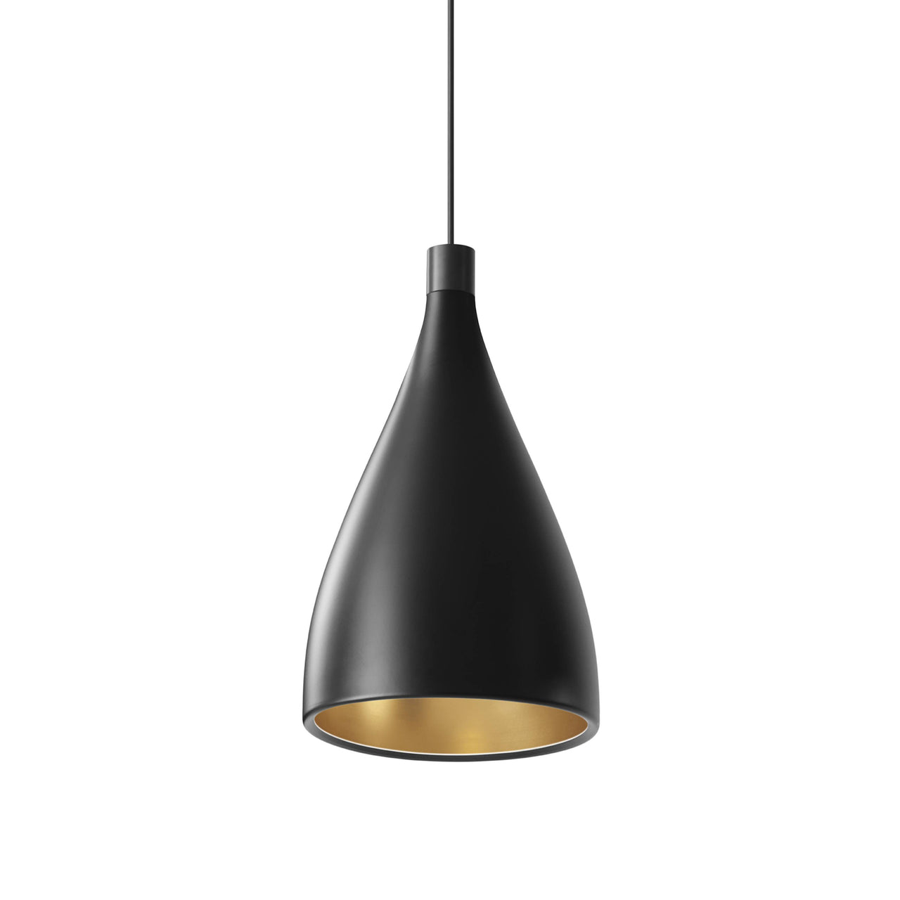 Swell Single Indoor/Outdoor Pendant Light: XL Narrow + Black