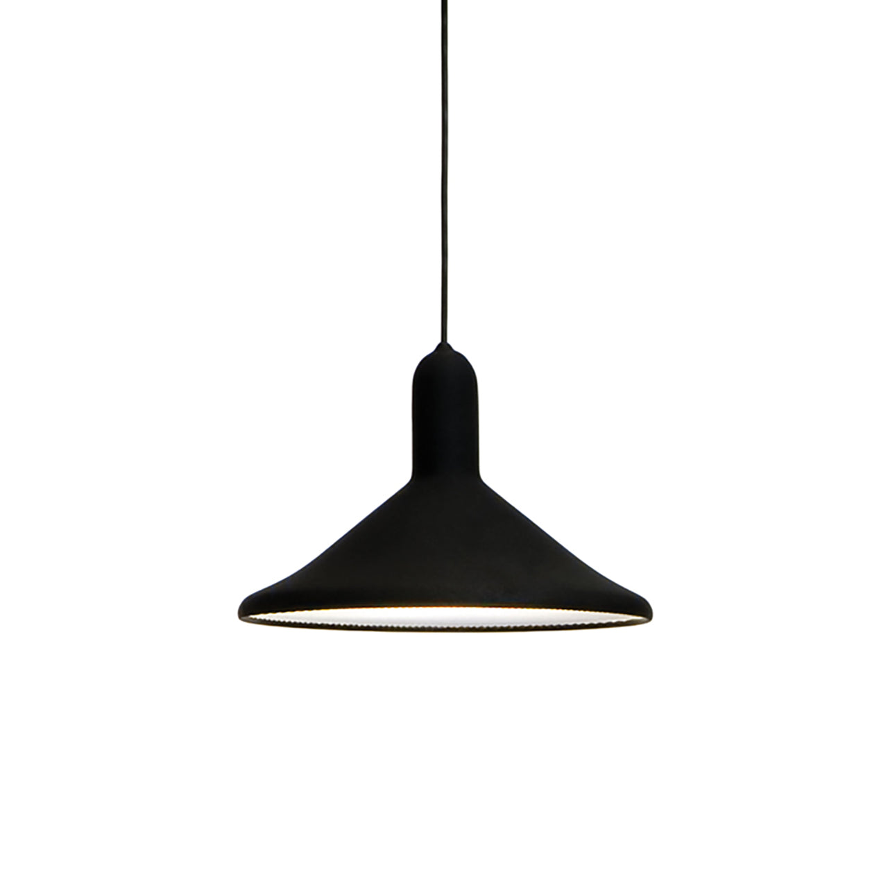 Torch Light Pendant: S3 Cone + Black + Black Cable