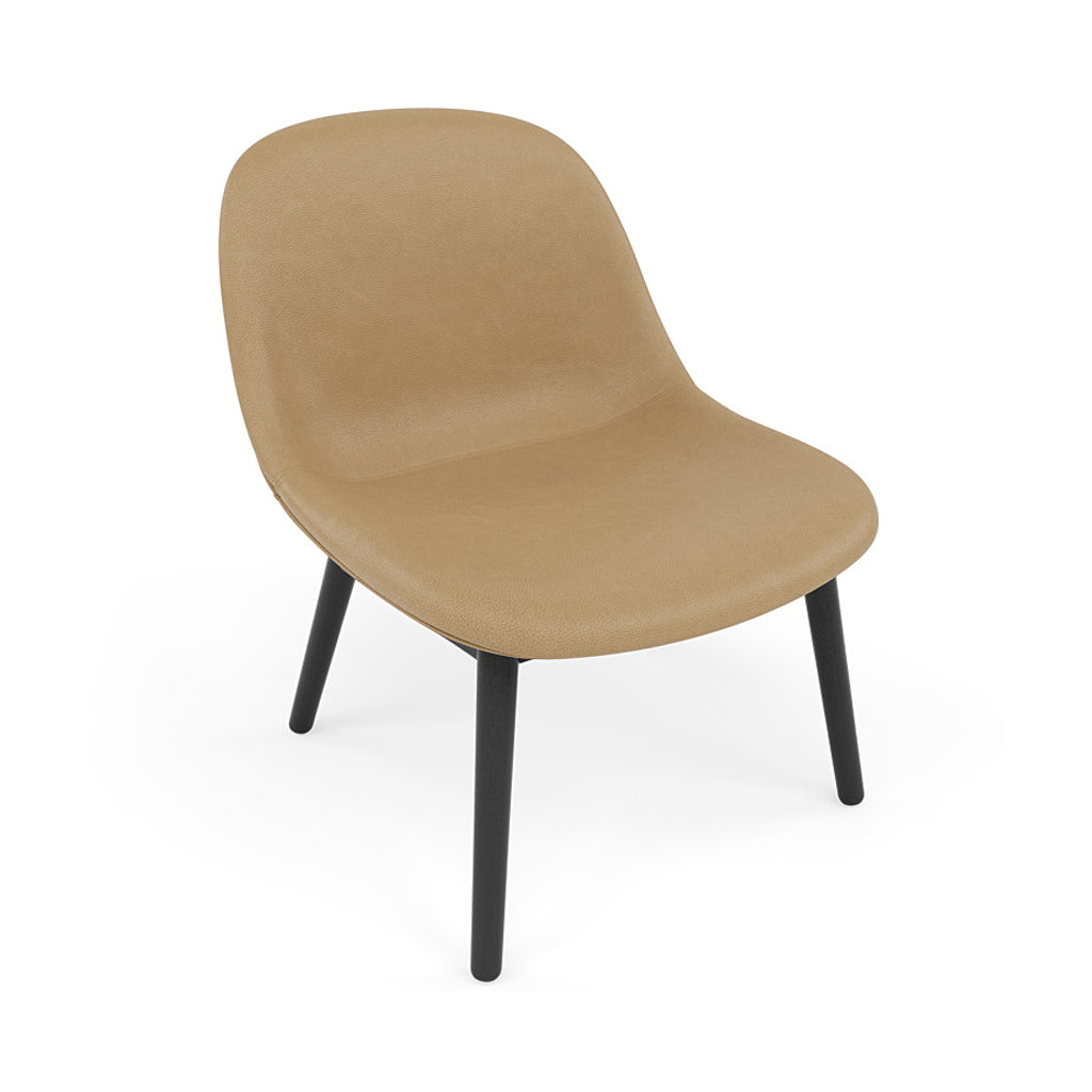 Fiber Lounge Chair: Wood Base + Upholstered + Black