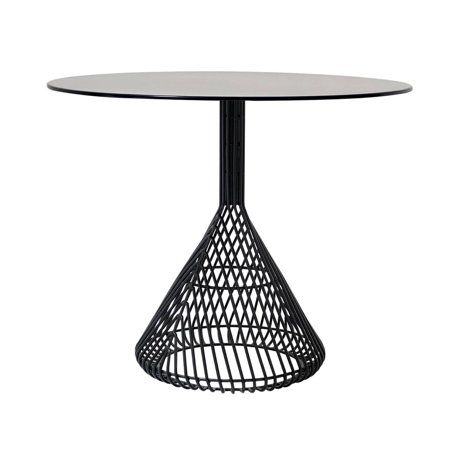 Bistro Dining Table: Black + Black Metal