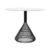 Bistro Dining Table: Black + White Metal