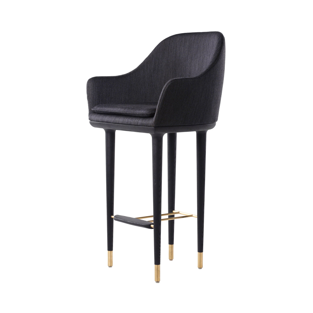 Lunar Bar Chair: Black Oak