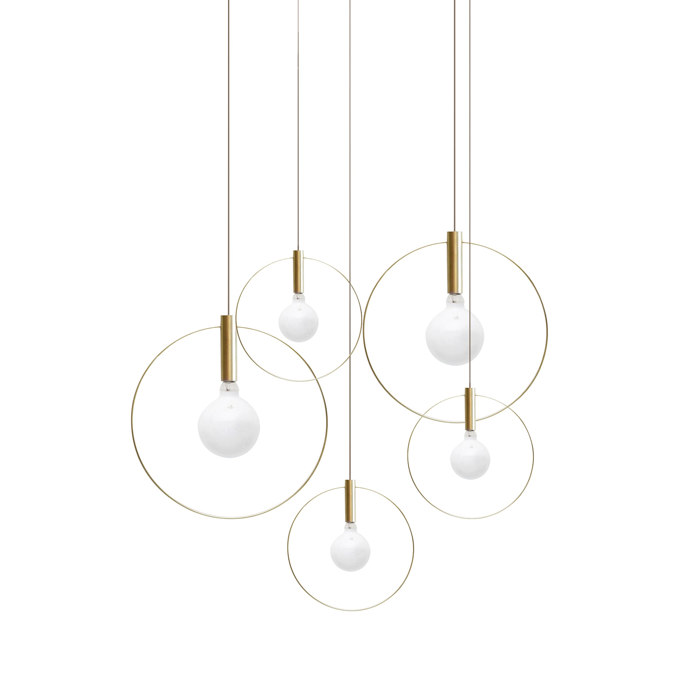 Aura Radial Cluster Pendant: 5 + Brass