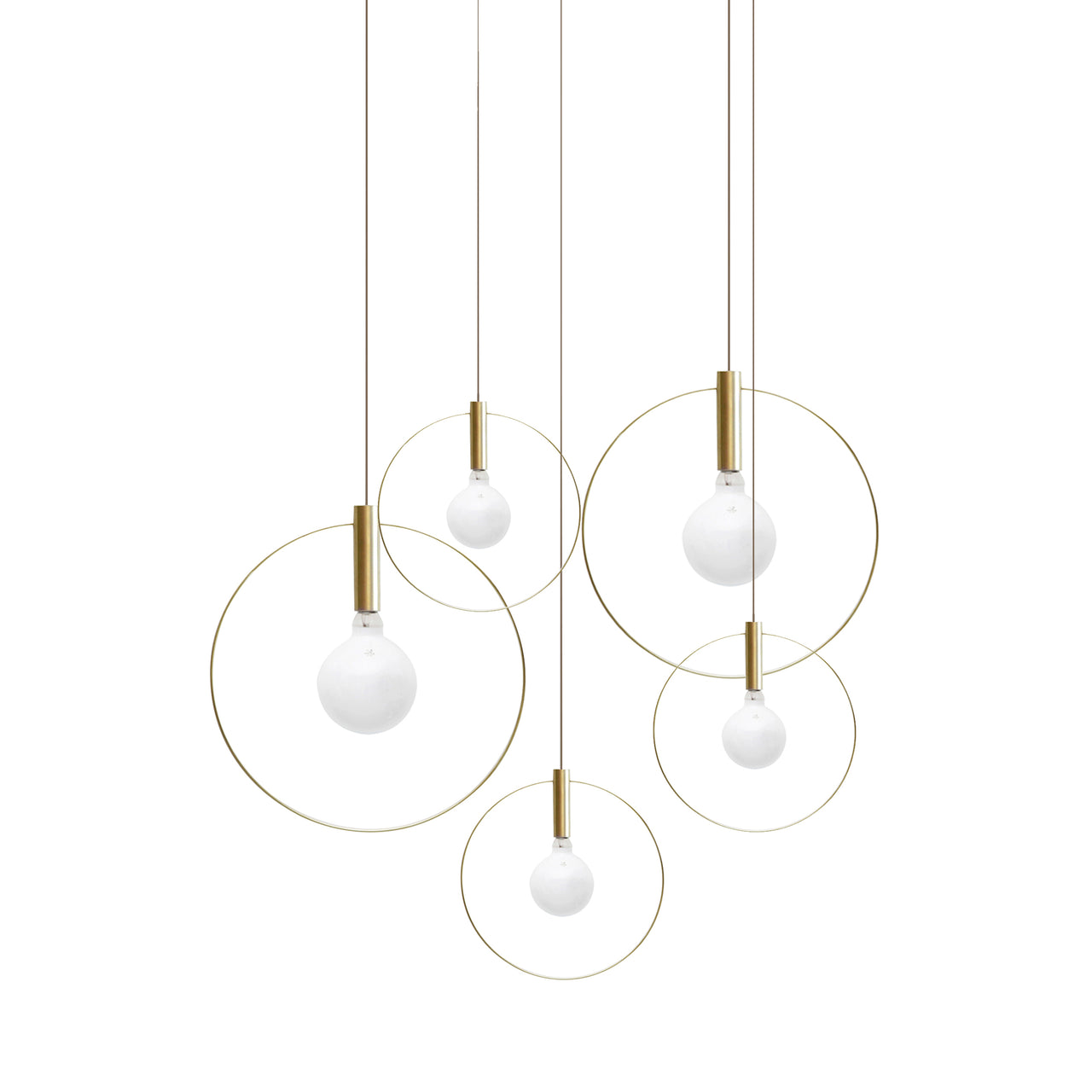 Aura Radial Cluster Pendant: 5 + Brass