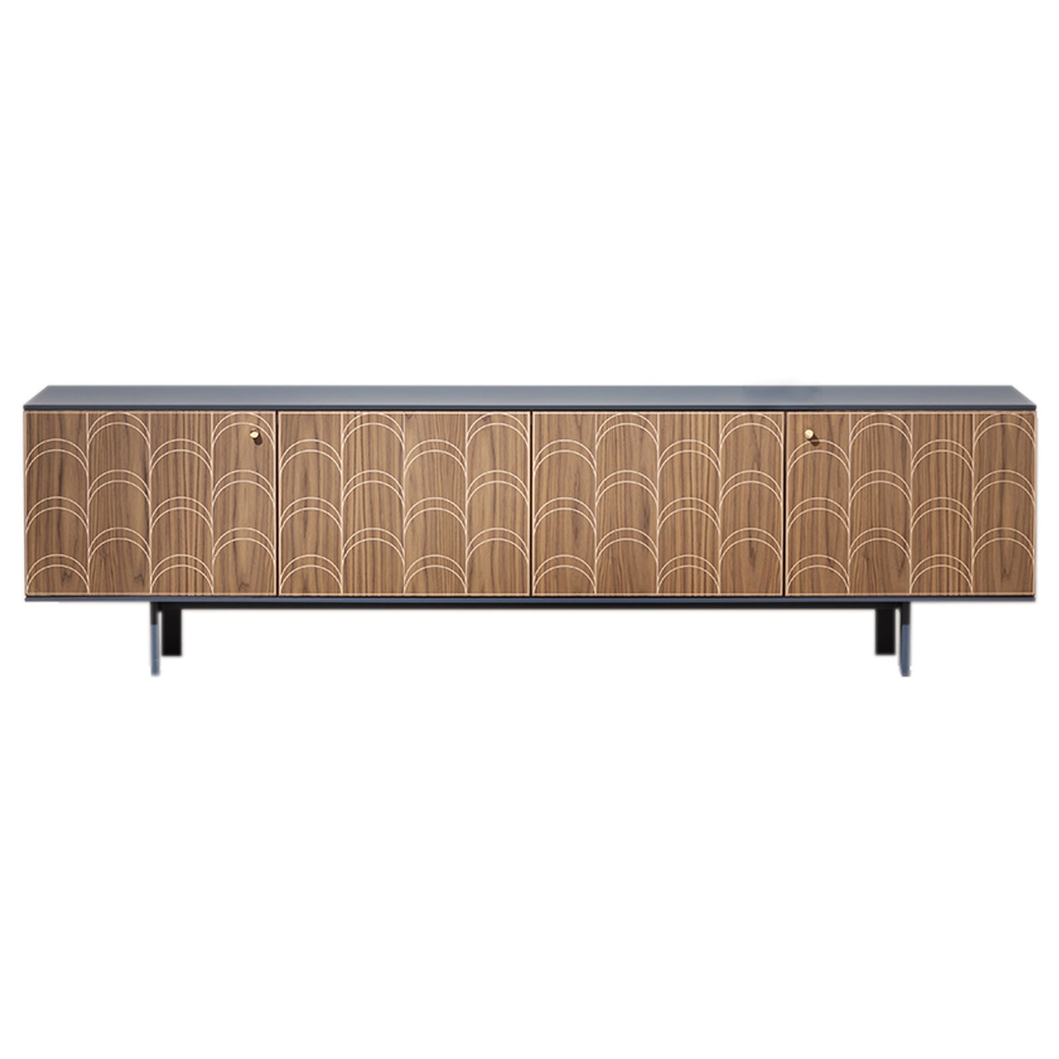 Célia Cabinet: Large + Lacquered Bisanzio + Canaletto Walnut