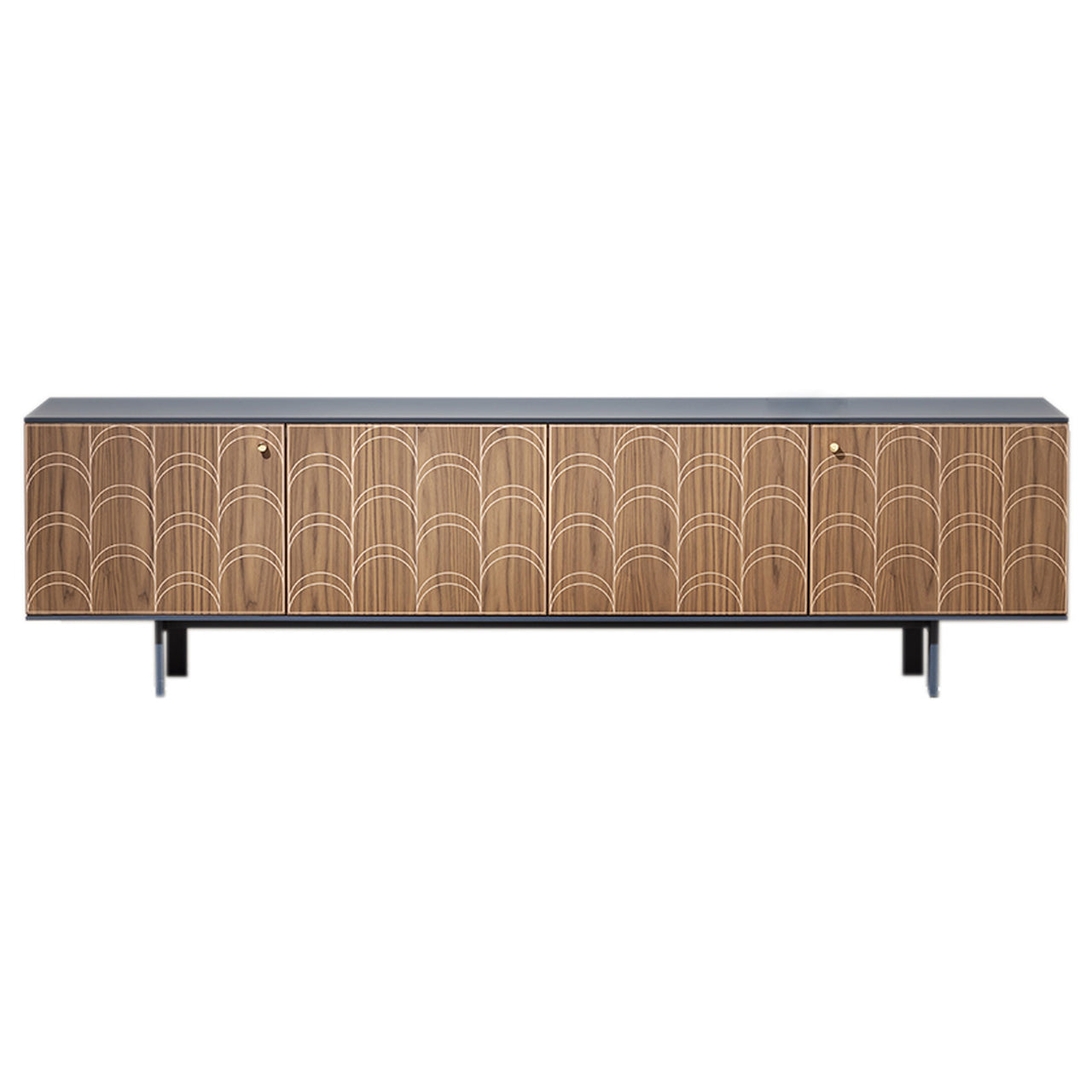 Célia Cabinet: Large + Lacquered Bisanzio + Canaletto Walnut