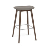 Fiber Bar + Counter Stool: Wood Base + Upholstered + Bar + Stained Dark Brown 