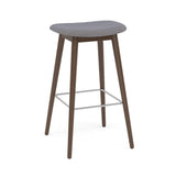 Fiber Bar + Counter Stool: Wood Base + Upholstered + Bar + Stained Dark Brown