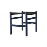 CH53 Footstool: Low + Black + Blue Beech