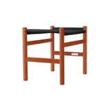 CH53 Footstool: Low + Black + Orange Red Beech