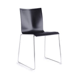 Chairik 107 Chair: Sled Base + Plastic + Black + Polished Chrome