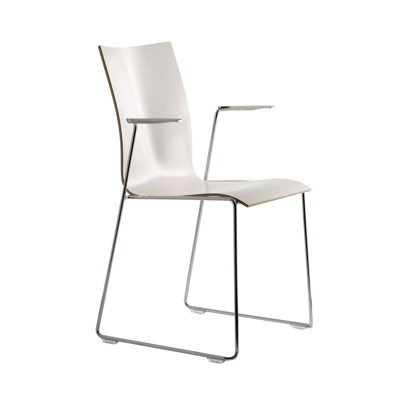 Chairik 112 High Armchair: Sled Base + Melamine + White