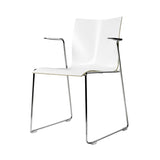 Chairik XL 128 Armchair: Sled Base + Melamine + White