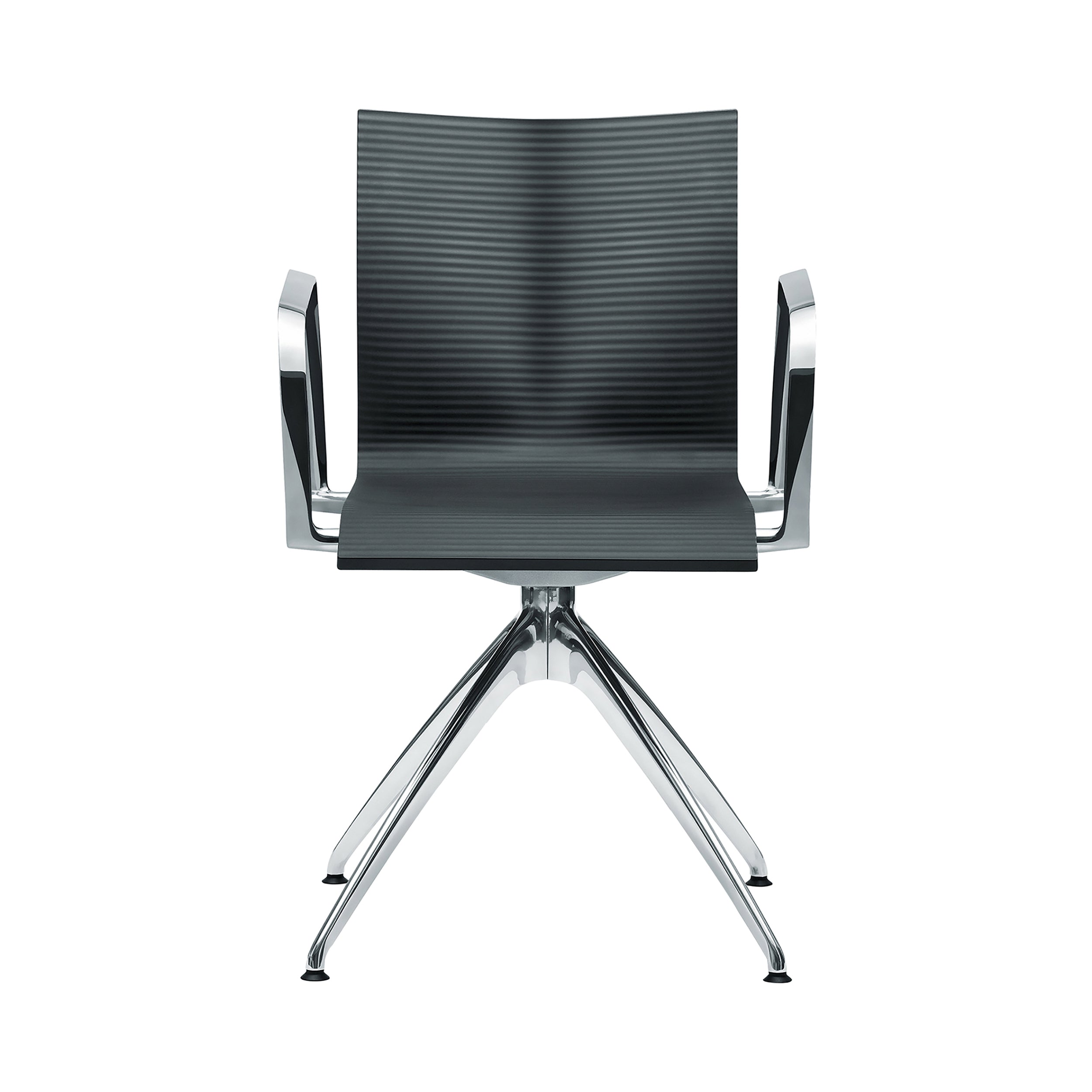 Chairik XL 137 Armchair: 4-Star Base + Pur - Black + Aluminium