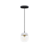 Acorn Pendant: White + Polished Brass + Black (Canopy)